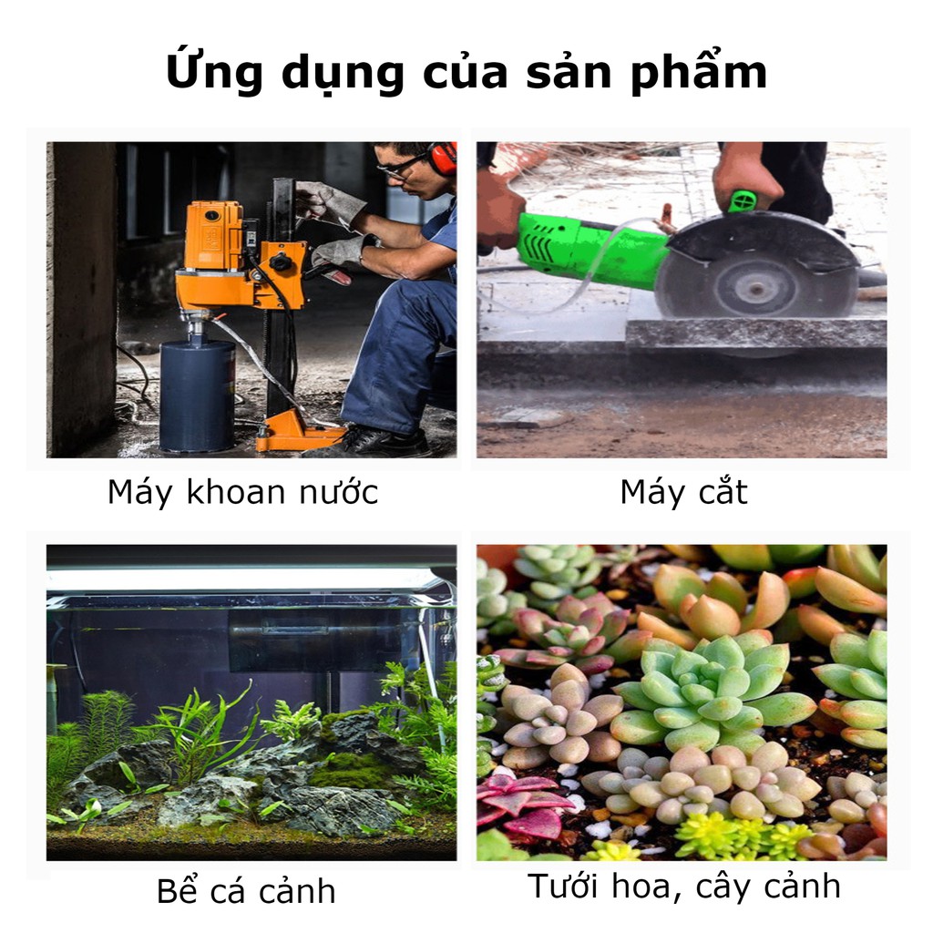 Máy bơm nước mini 12v 5M 30W dùng cho máy cắt rãnh tường, thay nước bể cá (màu xanh lá)