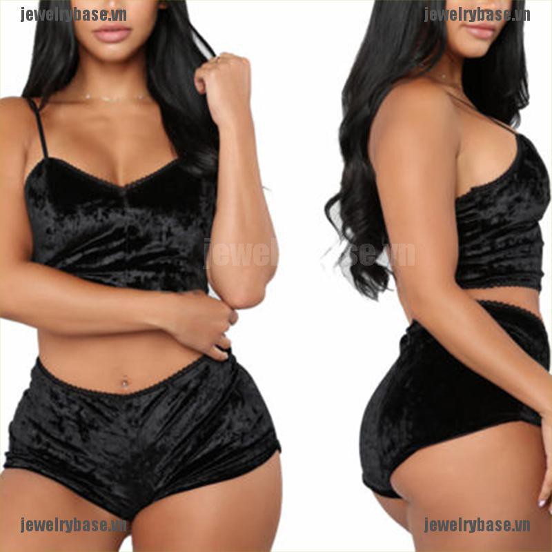 Bộ Đồ Ngủ 2 Dây Vải Nhung Quyến Rũ Cho Nữ | BigBuy360 - bigbuy360.vn