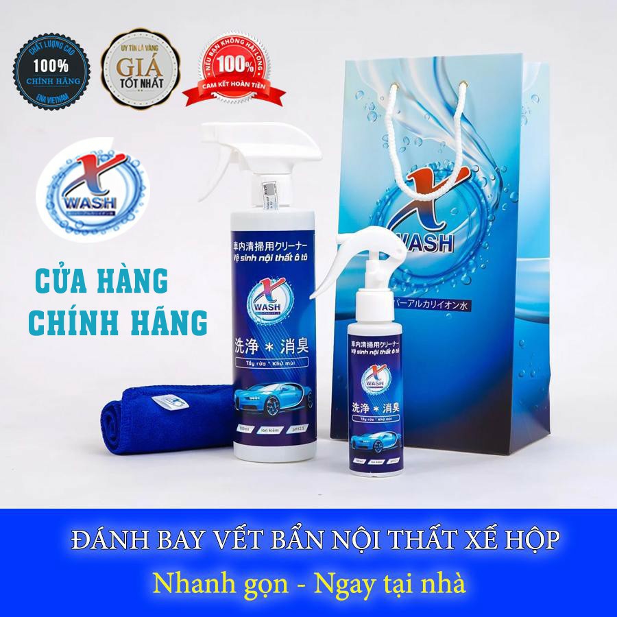 [CHÍNH HÃNG] XWash - Xịt tẩy rửa, khử mùi nội thất ô tô KHÔNG HÓA CHẤT