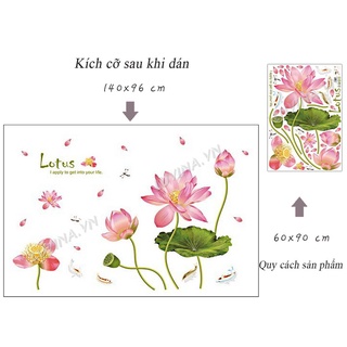 DECAL DÁN TƯỜNG HOA SEN LOTUS