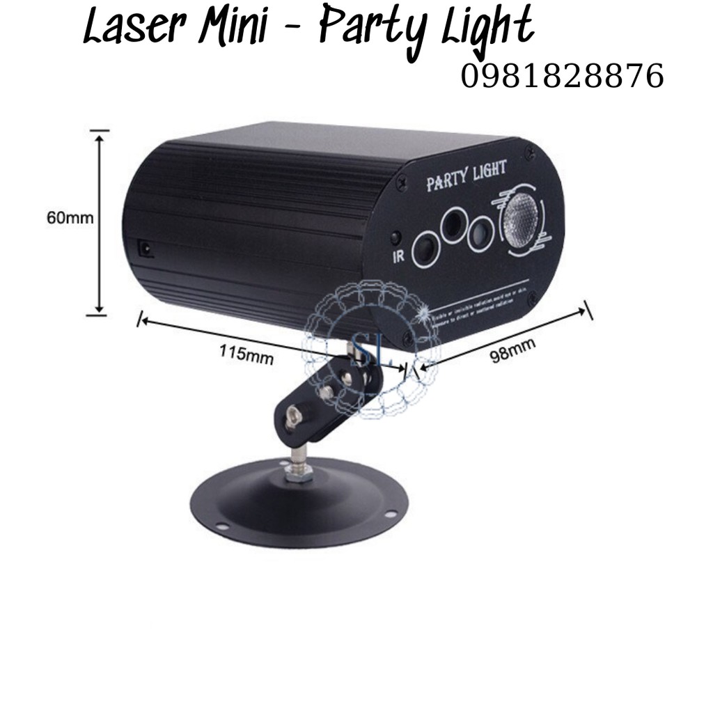 Đèn Laser Mini 3 Mắt - Party Light. Chuyên đèn Karaoke, Bar, Bay Phòng.