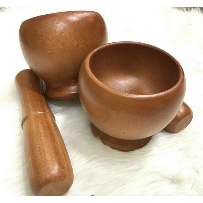 #Rẻ vô địch# Bộ chày cối gỗ lu bé -nhỡ -to, được làm từ gỗ mộc an toàn, đã được thủ công nhẵn mịn, dễ sử dụng