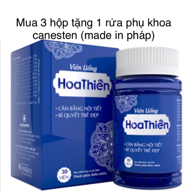 Viên uống trắng da Hoa Thiên - mua 3 hộp tặng 1 rửa phụ khoa canesten của Pháp