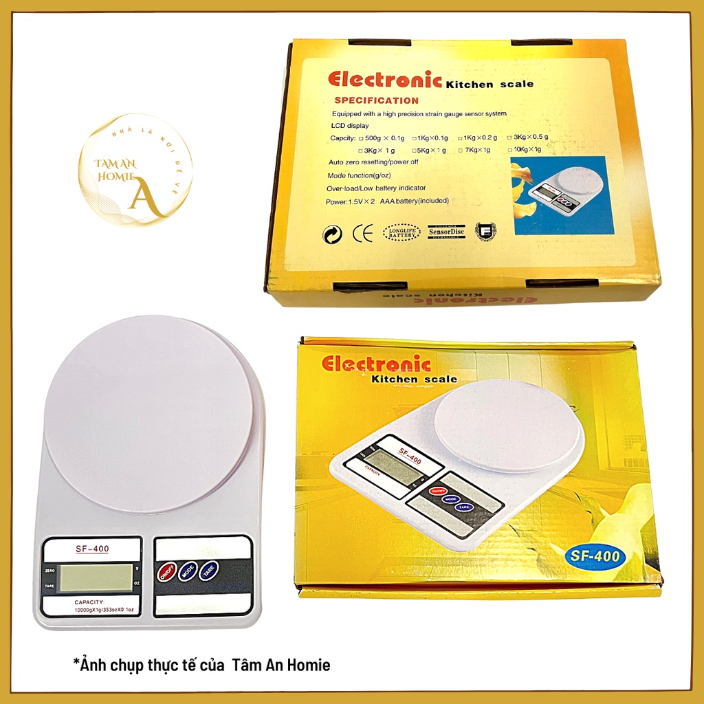 Cân Tiểu Ly Điện Tử Nhà Bếp [GIÁ TỐT]  Màn Hình LCD Mini Định Lượng 1g - 7Kg Làm Bánh Độ Chính Xác Cao Có Hộp Tặng Kèm 2
