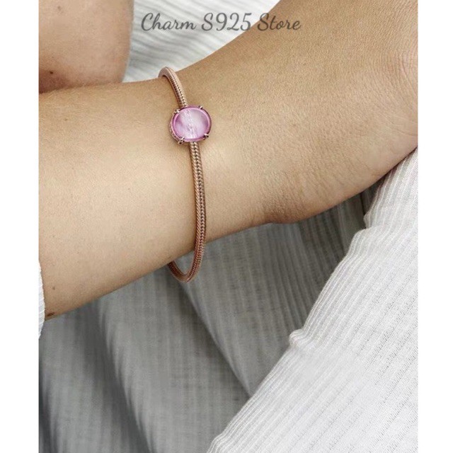 charm pan đá hồng trong suốt mẫu mới nhất 2021 bạc s925 cao cấp