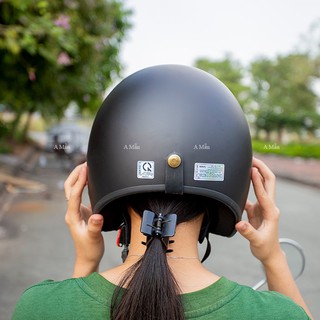 Nón Bảo Hiểm 3/4 Damtrax Đen Trơn