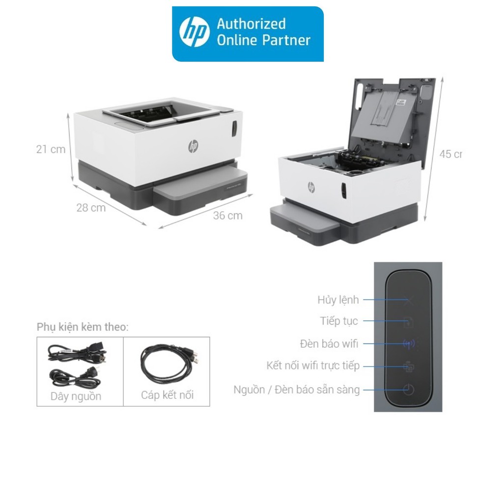 Máy in HP Neverstop Laser 1000w / 1000a - chính hãng BH 12 tháng