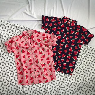 [Yeah1Shop]- Áo sơ mi trái cây dưa hấu (có size to) - SMTC