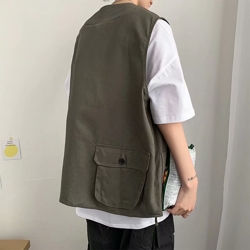 áo vest thời trang unisex áo gile bông áo vest nữ from rộng trẻ tuổi tank tóp nam phong cách Hàn Quốc xe tăng chất đũi cao cấp