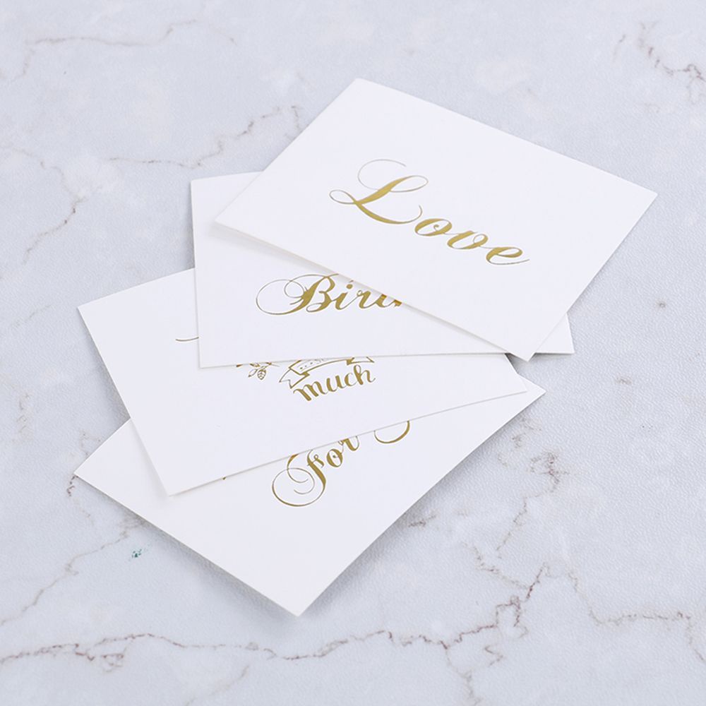 Set 100 Thiệp Chúc Mừng Sinh Nhật / Đám Cưới / Lễ Tình Nhân Mini Dập Nổi Họa Tiết Chữ Happy Diy 81