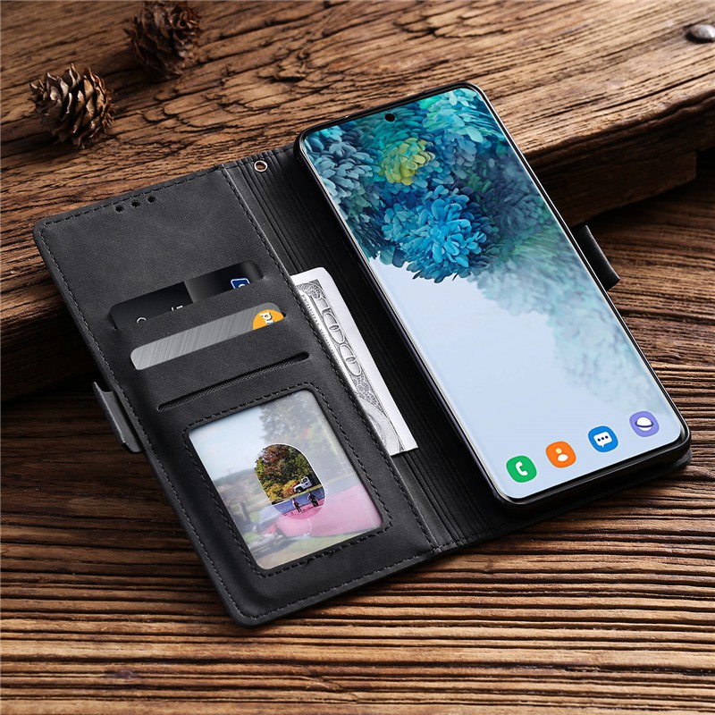 Ốp Điện Thoại Da PU Mềm Dạng Ví Sang Trọng Cho Samsung Galaxy Note 20 Ultra S10 Lite Note 10 + S20 FE 4G S21 FE 5G Note 10 Lite