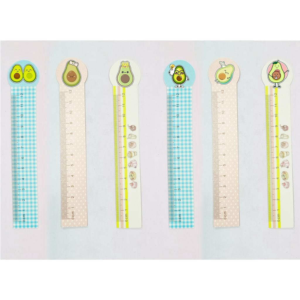 Thước kẻ dẻo quả bơ TPP17 thước kẻ avocado 12 cm cute dễ thương hoạt hình thần tượng