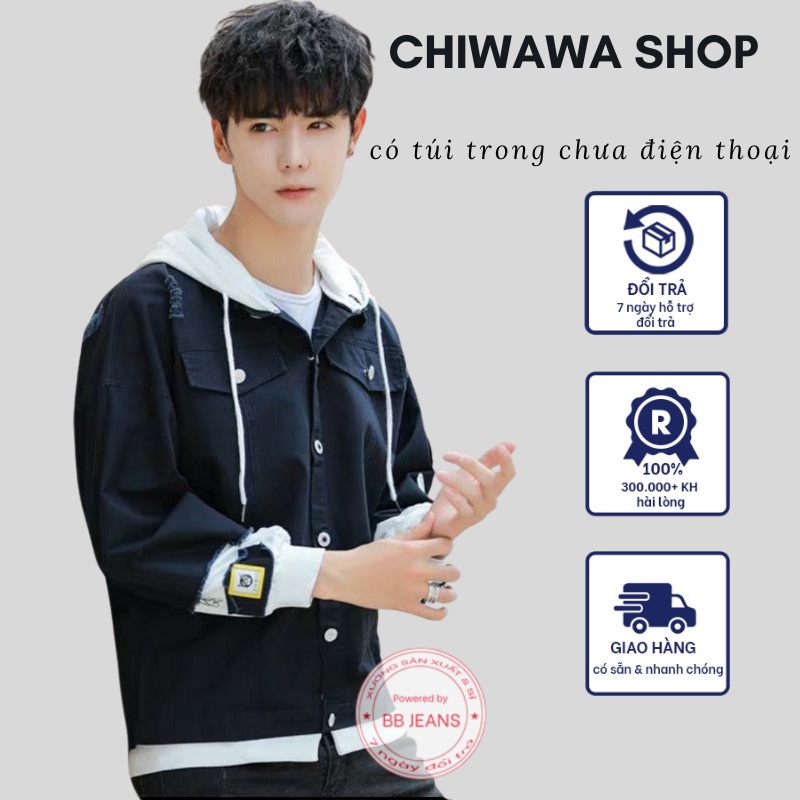 [loại1] Áo khoác jean nam nữ có mũ nỉ ngoại cao cấp form rộng vừa đẹp vừa hot đủ 3 màu chất shop
