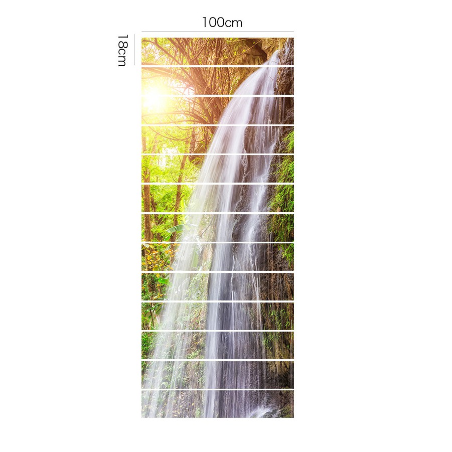 Tranh 3D Dán Cầu Thang Hình Thác Nước CLT005