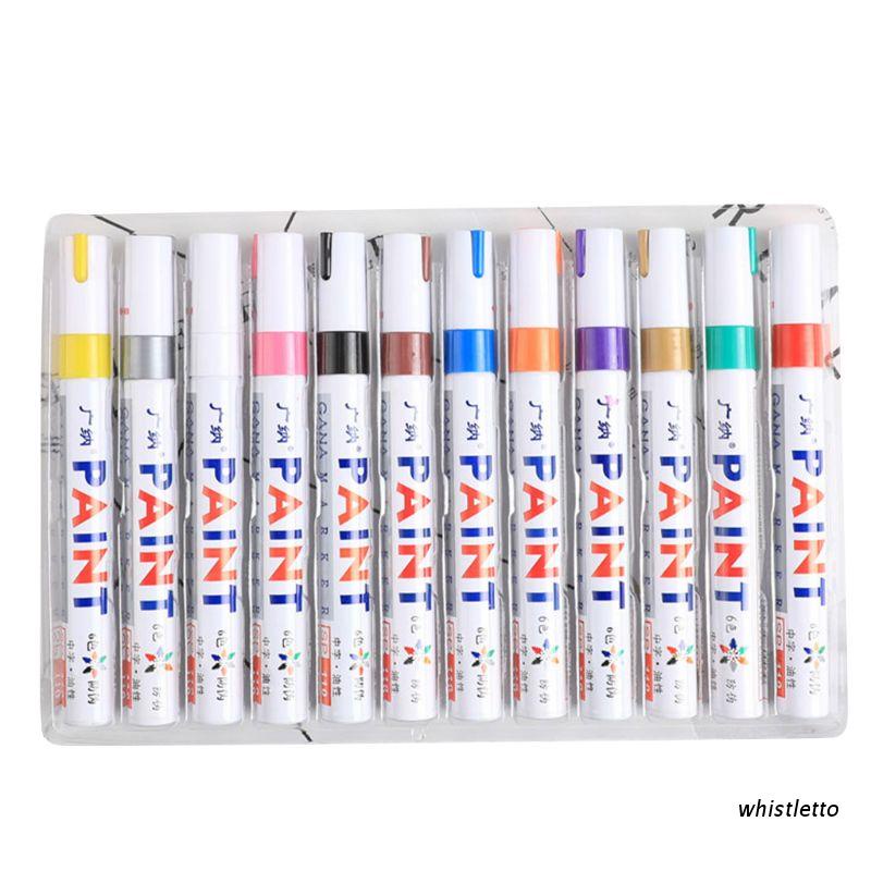 Set 12 bút sơn viết đánh dấu nhiều màu sắc cho lốp xe có thể chống thấm nước