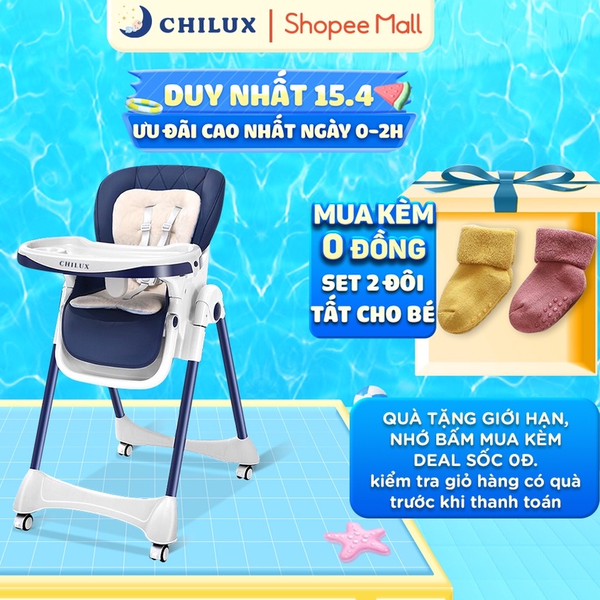 [Mã MKBCHI5 giảm 10% đơn 600K] Ghế ăn dặm đa năng cao cấp Chilux Grow V - Có thể gấp gọn - Nâng hạ độ cao dễ dàng