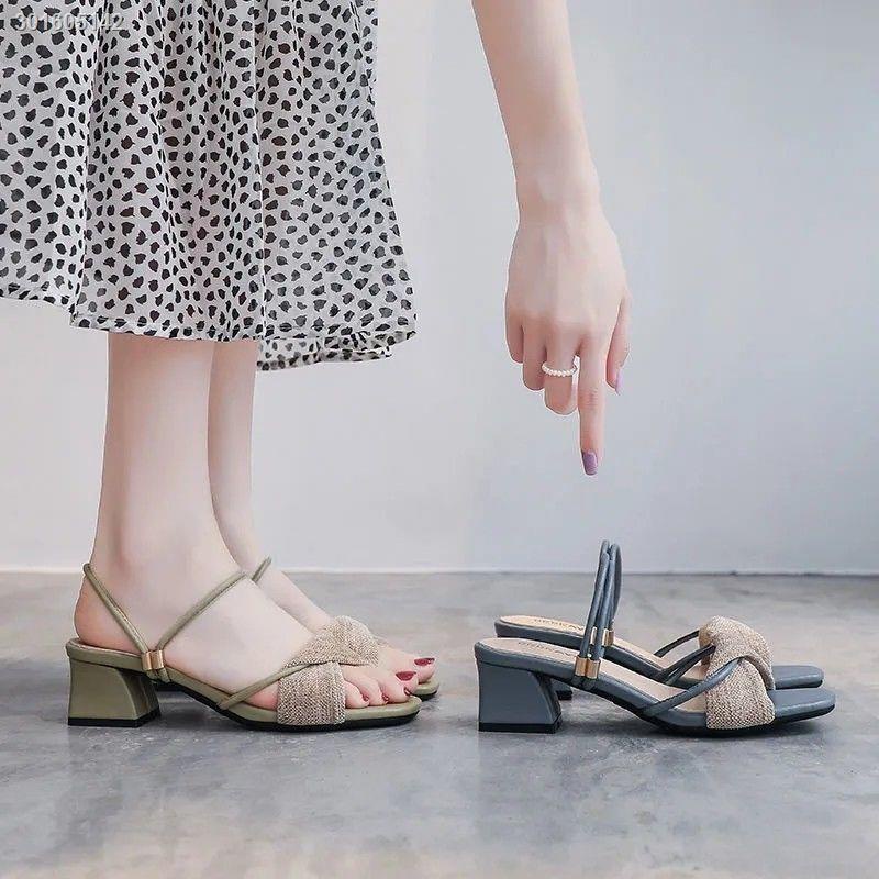 Xăng đan cao gót thời trang mùa hè dành cho nữ 2021