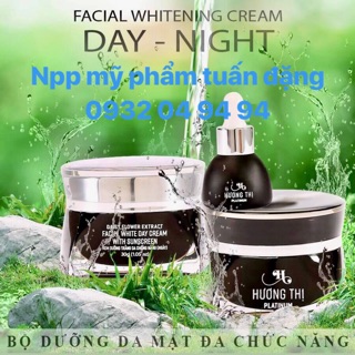 Bộ dưỡng trắng da mặt đa chức năng DAY - NIGHT - SERUM• palatinum mỹ phẩm cao cấp hương thị