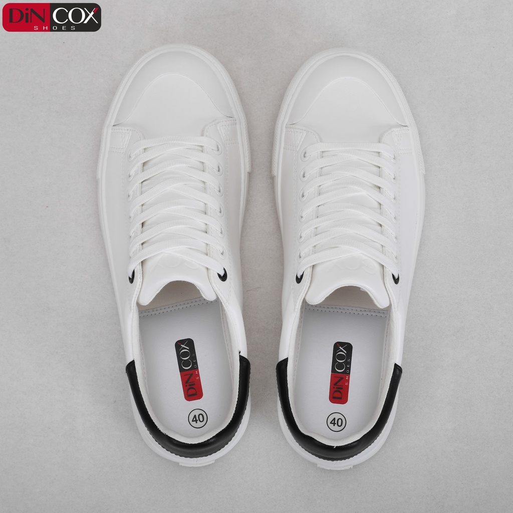 Giày Sneaker Da Nam DINCOX C13 Cách Điệu Sáng Tạo White/Black