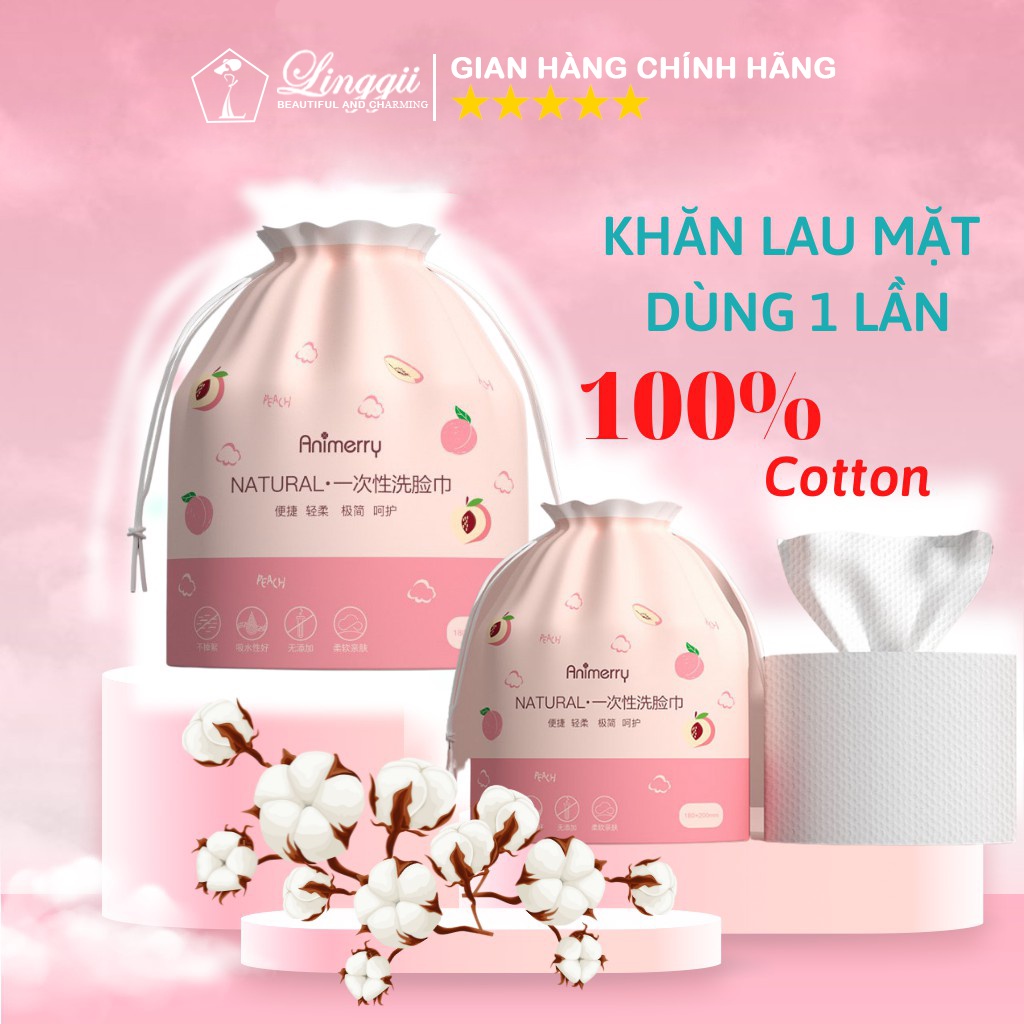 Khăn mặt khô dùng 1 lần,Cuộn tẩy trang, lau khô, lau ướt giấy cotton lau mặt dùng một lần -LINGGII