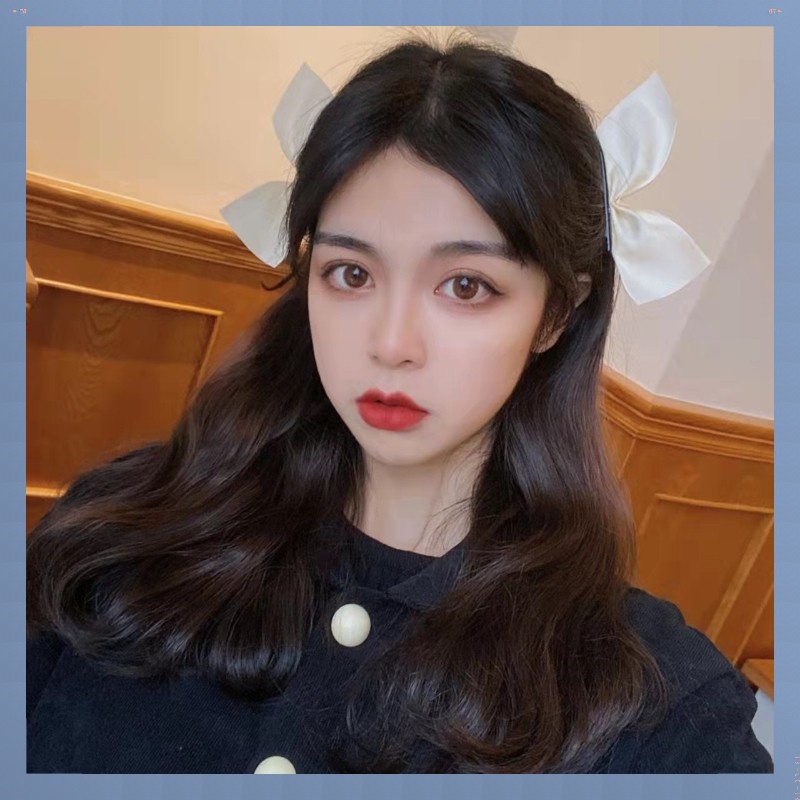 Kẹp Tóc Hình Nơ Bằng Nhung Màu Đen Phong Cách Đơn Giản Thời Trang 2023