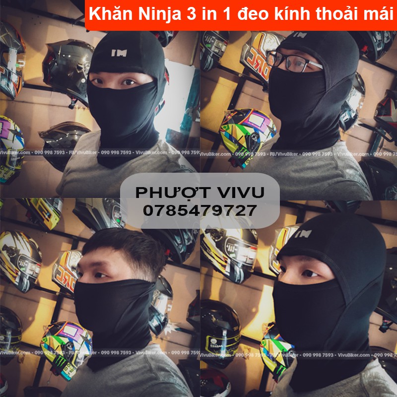 Khăn trùm đầu Ninja SWAT - M1 cao cấp siêu co giãn 3 in 1 Thái Lan