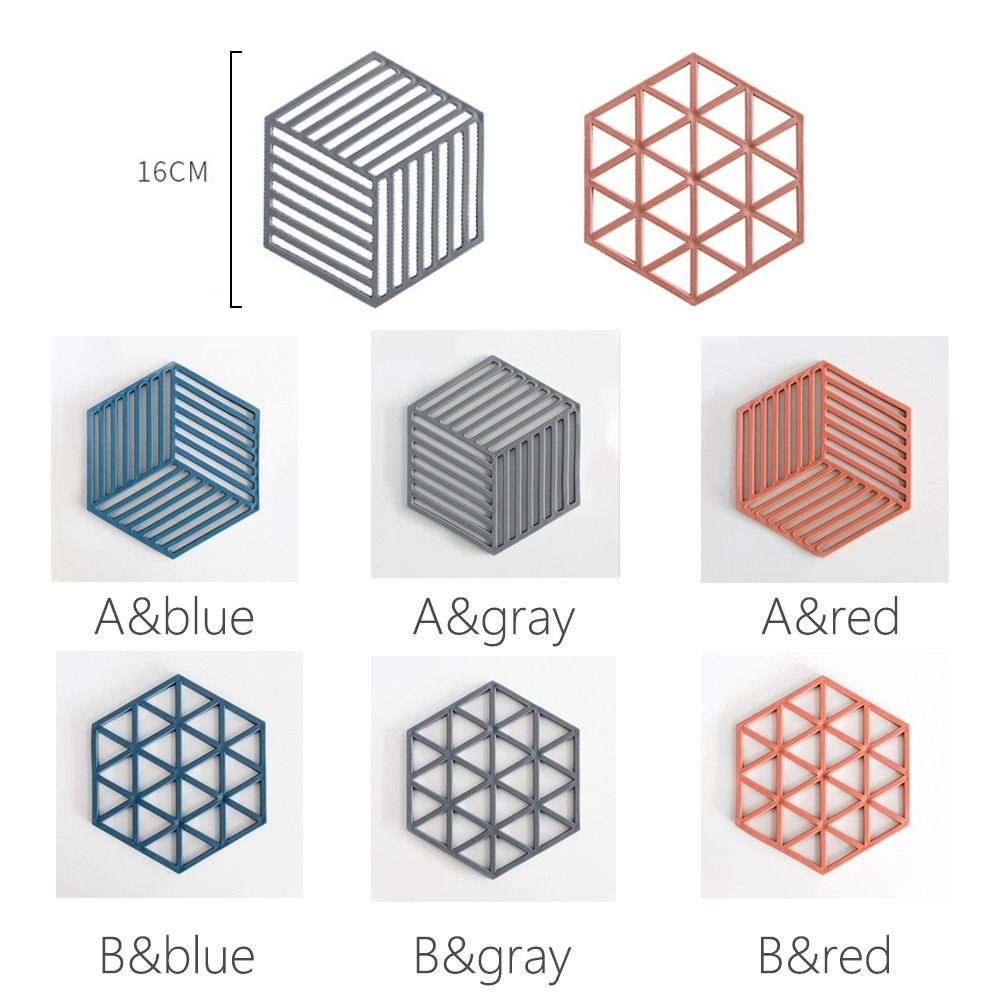 Miếng Lót Ly ANAEAT Bằng Silicon Cách Nhiệt Hình Lục Giác Sáng Tạo