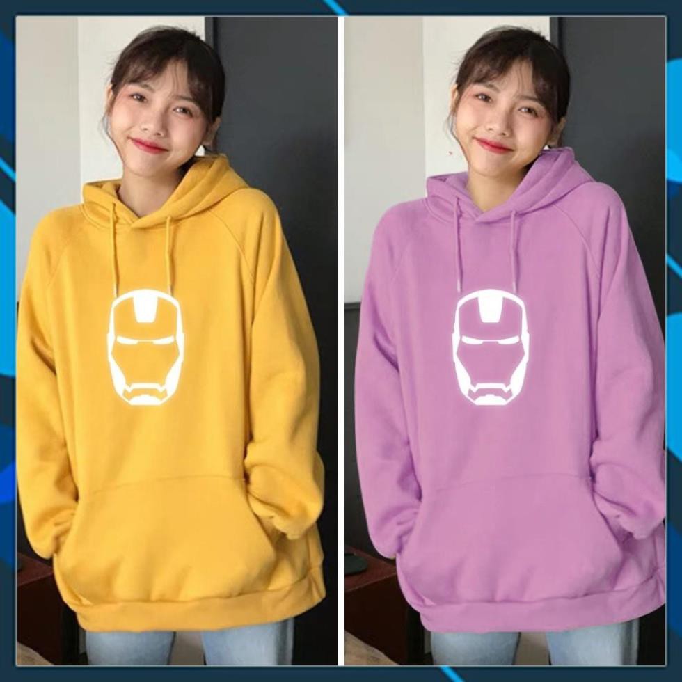CHẤT ĐẸP- Áo khoác hoodie phản quang , Áo nỉ Iron Man dày êm ái, Freesize Unisex cho nam và nữ - KN31