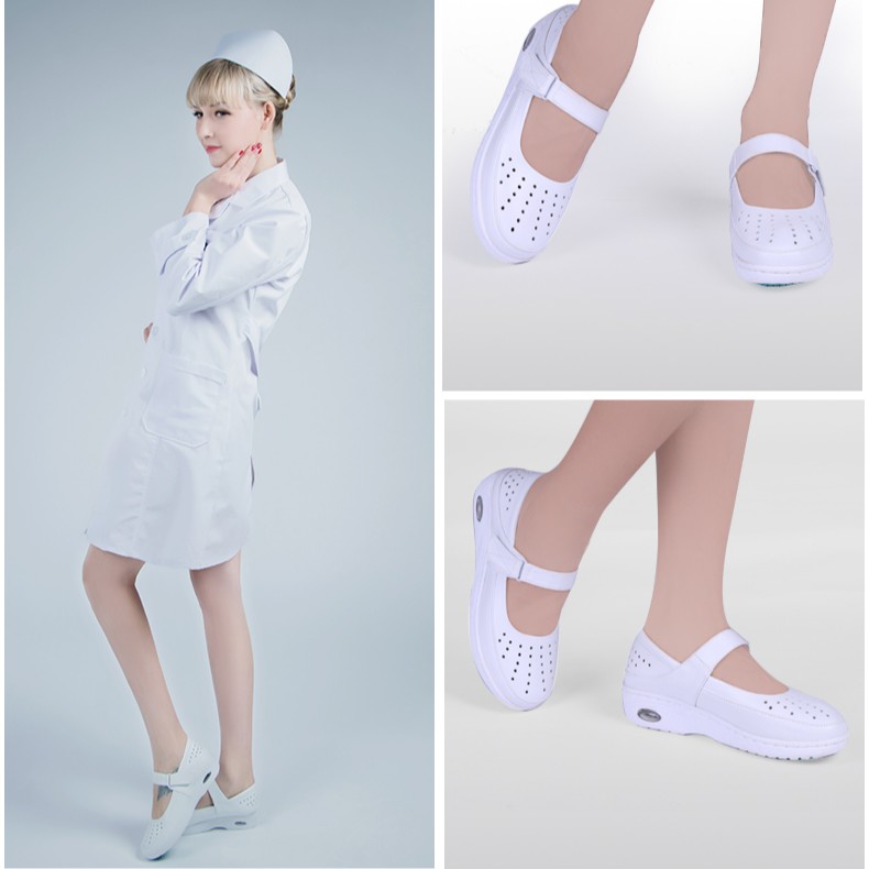 Giày đệm y tá nữ khử mùi thoáng khí mùa đông- Giày búp bê y tá- giày đi trong bệnh viện, phòng khám- giày chống trượt