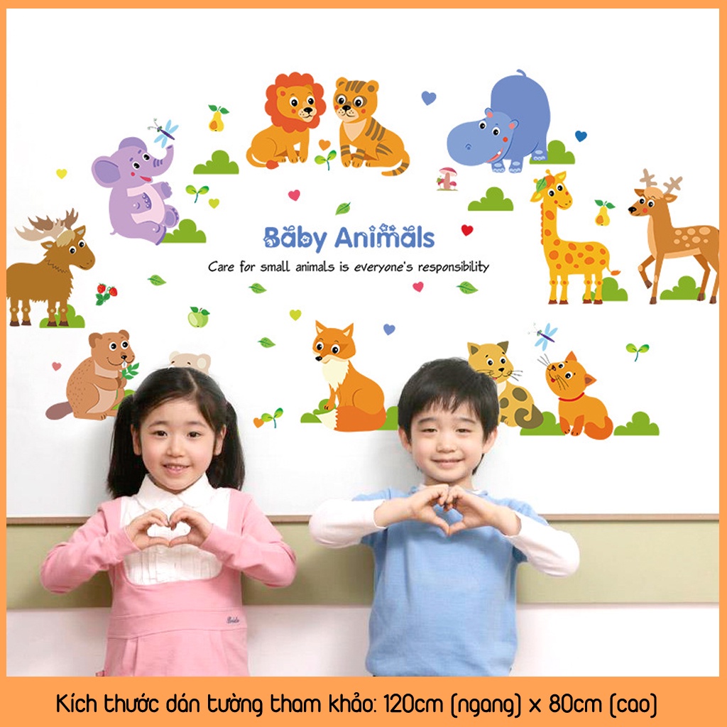 Decal Dán Tường Các Loại Thú Ngộ Nghĩnh C118