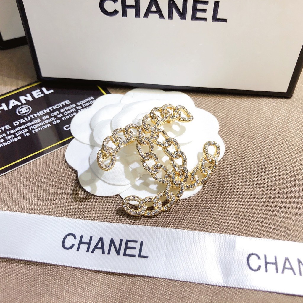 Chanel Trâm Cài Áo Đính Đá Sang Trọng Cho Nữ