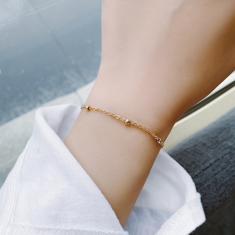 Lắc Tay Bi Dây Mảnh Titan Ko Đen TT 3893