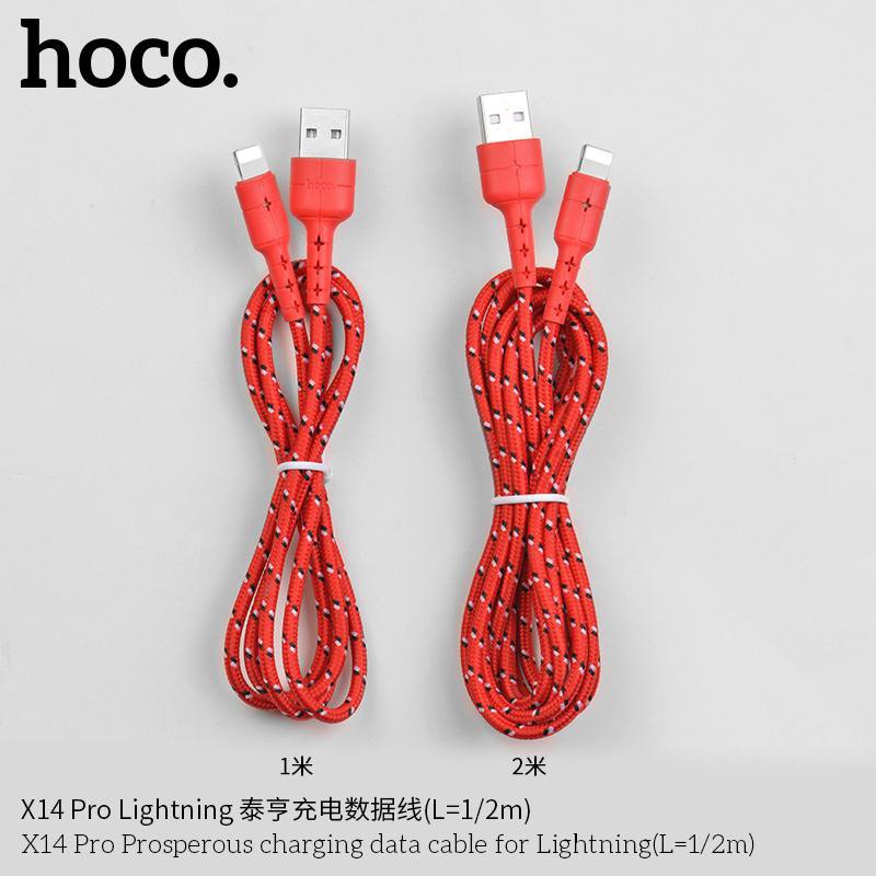 Cáp sạc Lightning Hoco X14 Pro Hỗ trợ sạc nhanh 3A Max-tự ngắt khi pin đầy - LED báo sạc - Cáp Sạc Iphone