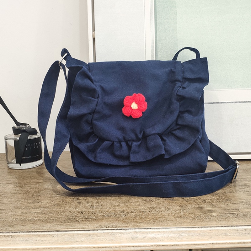 Túi xách IELGY vải canvas phối ren phong cách Nhật Bản thời trang dành cho nữ