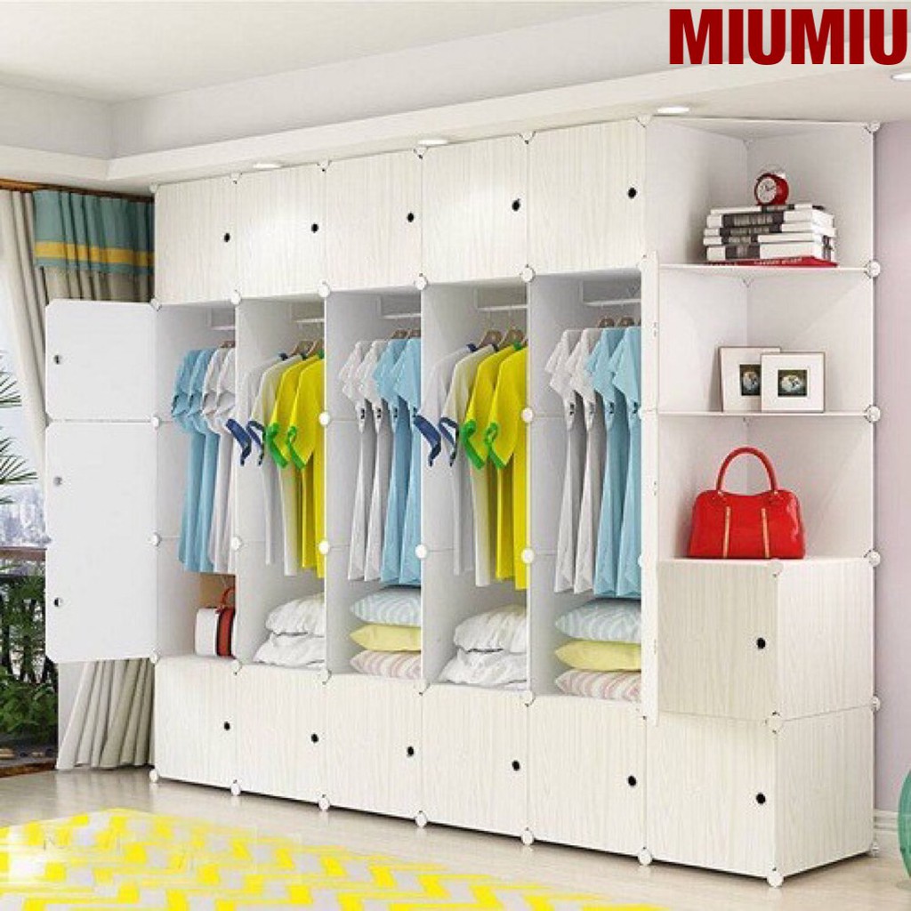 Tủ nhựa ghép-Tủ quần áo MIUMIU 30 ngăn loại khổ lớn sâu 47 cm