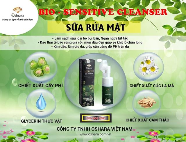 Sữa Rửa Mặt Sinh Học⭐️ Bio-Sensitive Cleanser Oshara