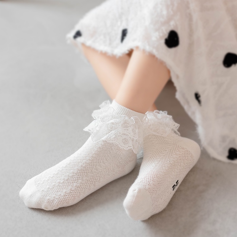 Tất cotton Phối Ren Màu Sắc Xinh Xắn Dành Cho Bé Gái Từ 0-5 Tuổi