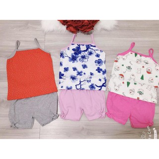 Bộ đồ hai dây cotton cực yêu cho bé gái