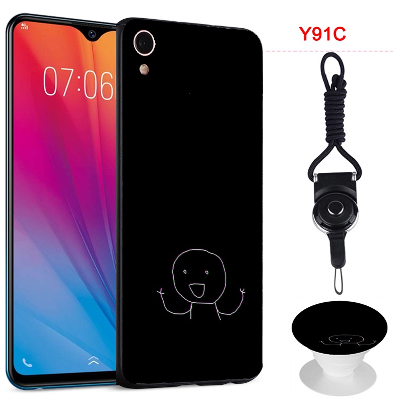Ốp Điện Thoại Chống Sốc Kèm Dây Đeo Cùng Họa Tiết Độc Đáo Cho Vivo Y91C / Vivo 1820