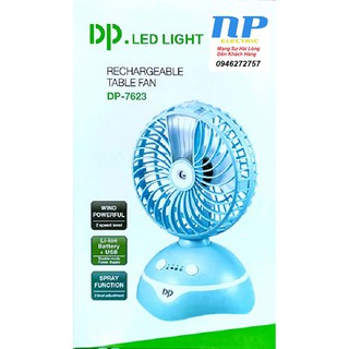 QUẠT SẠC PHUN SƯƠNG DP 7623 SIÊU MÁT USB