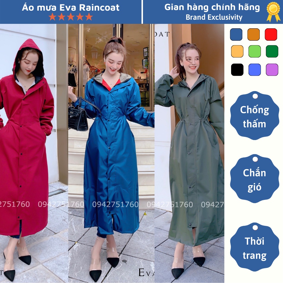 Áo mưa dây kéo vải Grotex chống thấm thời trang Hàn Quốc cao cấp nam nữ
