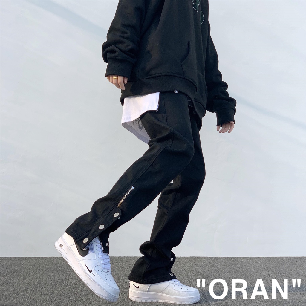 【S-2XL】Quần jean form rộng có zip phong cách đường phố Vibe Style