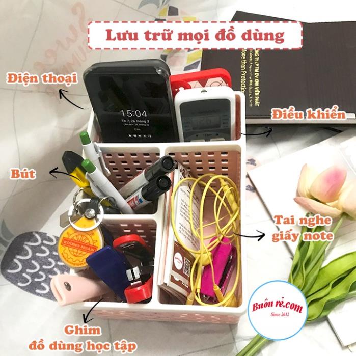 Khay nhựa tiện ích 4 ngăn,để bàn đựng bút, đồ dùng đa năng