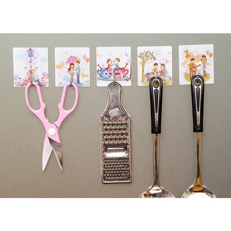 Móc dán tường siêu dính, siêu bền, chịu lực tốt họa tiết 3D vô cùng chắc chắn độ bền cao 6*6 cm