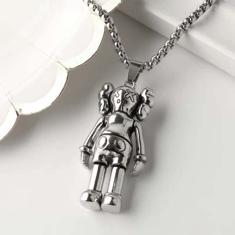 Dây Chuyền Vòng Cổ Thép Titan Hình Búp Bê Kaws Sesame Street Độc Đáo - VC016
