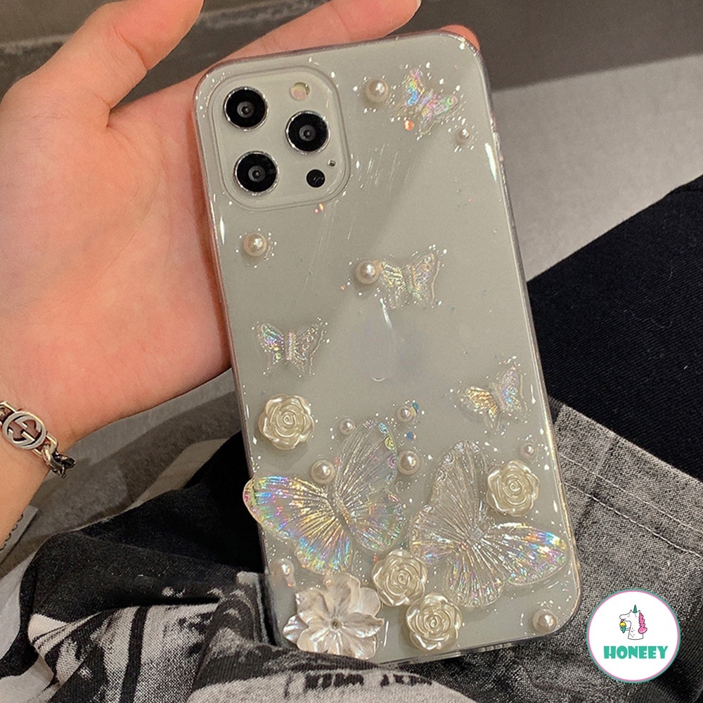Ốp Điện Thoại TPU Mềm Trong Suốt Chống Sốc Họa Tiết Hoa Hồng 3D Cho iPhone 13 12 11 Pro Max X XS XR 8 7 Plus