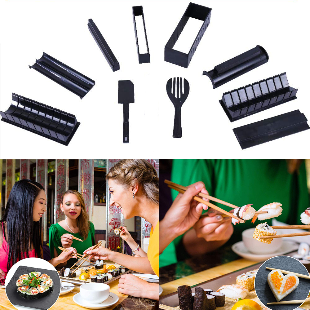 Bộ Dụng Cụ Làm Sushi 10 Món Đa Năng Không Kèm Dao Tiện Dụng