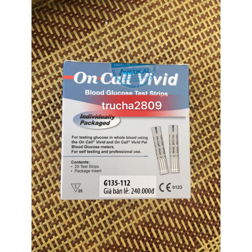 QUE THỬ ĐƯỜNG HUYẾT ON CALL VIVID