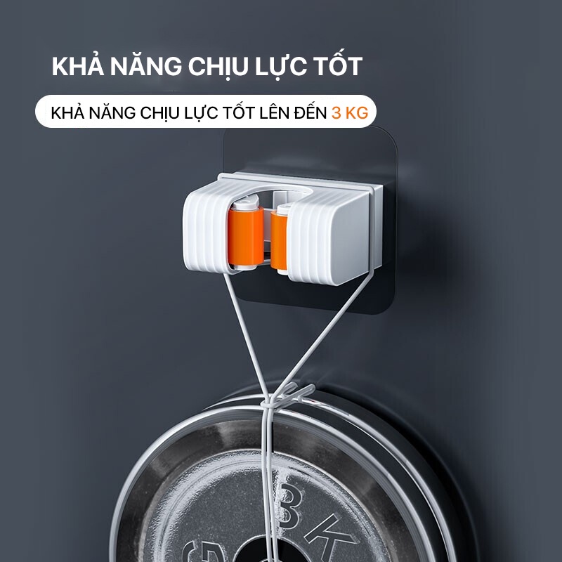 Móc dán tường kẹp giữ cây lau nhà Xiaomi Joybos chịu lực 3kg treo chổi chịu lực tốt không thấm nước