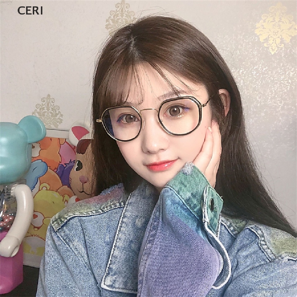 Mắt kính chống ánh sáng xanh máy tính trong suốt thời trang retro